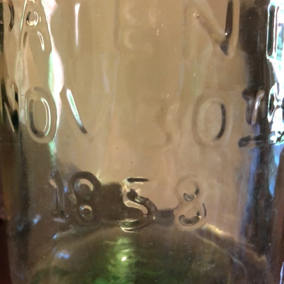 MASONS PATENT November 30th 1858 Vintage Style Green Canning Jar Two Quarts - Picture 3 of 6